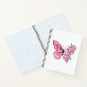 Flower Butterfly with Pink Sakura Notizblock (Innenseite)
