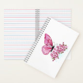 Flower Butterfly with Pink Sakura Notizblock (Innen)