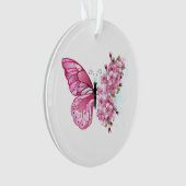 Flower Butterfly with Pink Sakura Ornament (Vorderseite)