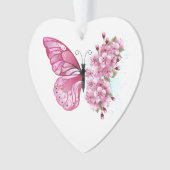 Flower Butterfly with Pink Sakura Ornament (Vorderseite)
