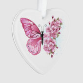 Flower Butterfly with Pink Sakura Ornament (Vorderseite)
