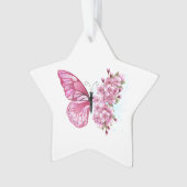 Flower Butterfly with Pink Sakura Ornament (Vorderseite)