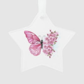 Flower Butterfly with Pink Sakura Ornament (Vorderseite)