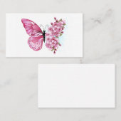 Flower Butterfly with Pink Sakura Platzkarte (Vorne/Hinten)