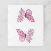 Flower Butterfly with Pink Sakura Platzkarte (Außenseite Aufgefaltet)