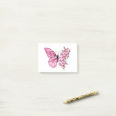 Flower Butterfly with Pink Sakura Post-it Klebezettel (Auf Schreibtisch)
