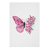 Flower Butterfly with Pink Sakura Poster (Vorderseite)