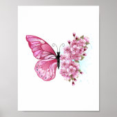 Flower Butterfly with Pink Sakura Poster (Vorne)