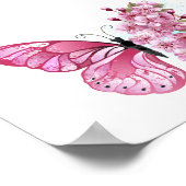 Flower Butterfly with Pink Sakura Poster (Ecke)