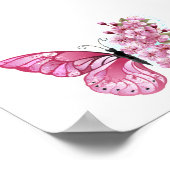 Flower Butterfly with Pink Sakura Poster (Ecke)