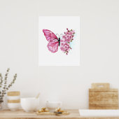 Flower Butterfly with Pink Sakura Poster (Küche)