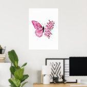 Flower Butterfly with Pink Sakura Poster (Heimbüro)