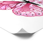 Flower Butterfly with Pink Sakura Poster (Ecke)