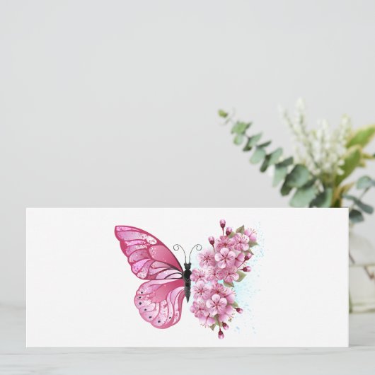 Flower Butterfly with Pink Sakura Programm (Stehend Vorderseite)