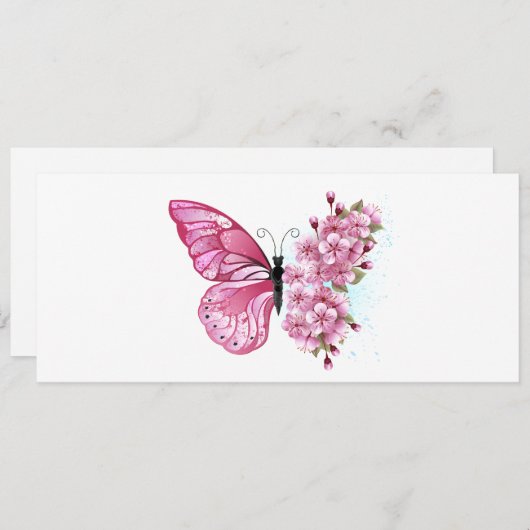 Flower Butterfly with Pink Sakura Programm (Vorne/Hinten)