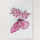 Flower Butterfly with Pink Sakura Puzzle (Vertikal)