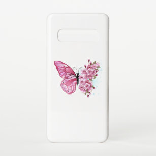 Flower Butterfly with Pink Sakura Samsung Galaxy S10 Hülle