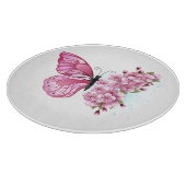 Flower Butterfly with Pink Sakura Schneidebrett (Ecke)