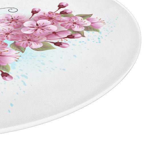 Flower Butterfly with Pink Sakura Schneidebrett (Ecke)
