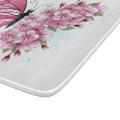 Flower Butterfly with Pink Sakura Schneidebrett (Ecke)