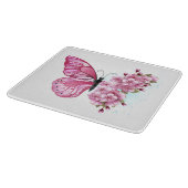 Flower Butterfly with Pink Sakura Schneidebrett (Ecke)