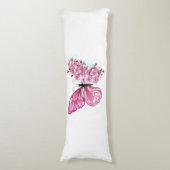 Flower Butterfly with Pink Sakura Seitenschläferkissen (Vorderseite Vertikal)