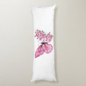 Flower Butterfly with Pink Sakura Seitenschläferkissen (Rückseite (Vertikal))