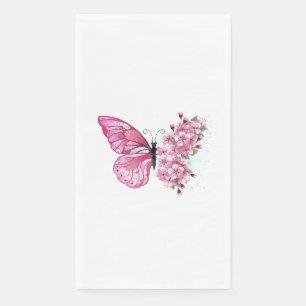 Flower Butterfly with Pink Sakura Serviette