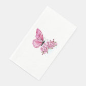 Flower Butterfly with Pink Sakura Serviette (Ecke)