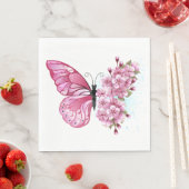 Flower Butterfly with Pink Sakura Serviette (Beispiel)