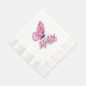 Flower Butterfly with Pink Sakura Serviette (Ecke)