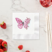 Flower Butterfly with Pink Sakura Serviette (Beispiel)