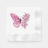 Flower Butterfly with Pink Sakura Serviette (Vorderseite)