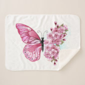 Flower Butterfly with Pink Sakura Sherpadecke (Vorderseite (Horizontal))