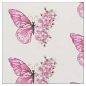 Flower Butterfly with Pink Sakura Stoff (Nahaufnahme)