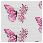 Flower Butterfly with Pink Sakura Stoff (Nahaufnahme)