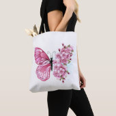 Flower Butterfly with Pink Sakura Tasche (Von Nahem)