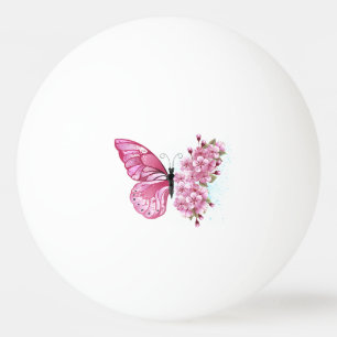 Flower Butterfly with Pink Sakura Tischtennisball