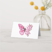 Flower Butterfly with Pink Sakura Treuekarte (Rückseite)