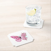 Flower Butterfly with Pink Sakura Untersetzer (Vor Ort)