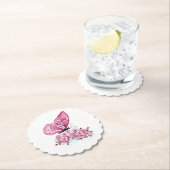Flower Butterfly with Pink Sakura Untersetzer (Vor Ort)