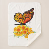 Flower Butterfly with Yellow California Poppy Sherpadecke (Vorderseite)