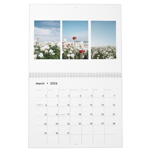 Flower Calendar 2026 Kalender (Mär 2026)
