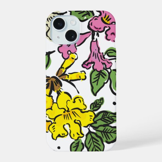 Flower case iPhone 15 Hülle (Rückseite)