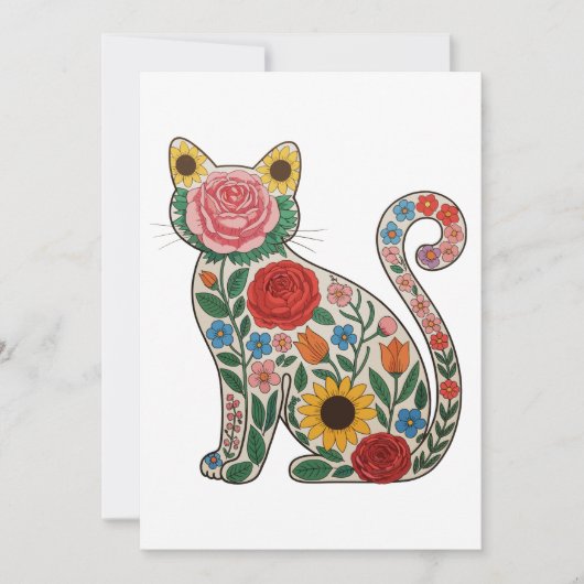Flower Cat Wildflowers Kitten Lover Einladung (Vorderseite)
