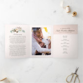 Flower Celebration of Life Program Dreifach Gefaltete Einladung (Innenseite)