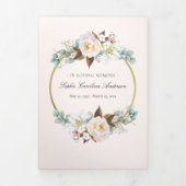 Flower Celebration of Life Program Dreifach Gefaltete Einladung (Cover)