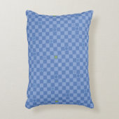 Flower Checkered Pattern No. 01 - Light Blue Dekokissen (Vorderseite(Vertikal))