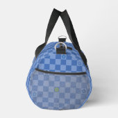 Flower Checkered Pattern No. 01 - Light Blue Duffle Bag (Rechts)