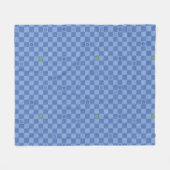 Flower Checkered Pattern No. 01 - Light Blue Fleecedecke (Vorderseite (Horizontal))